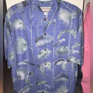 Tommy Bahama Purple Shirt with Leaf Design